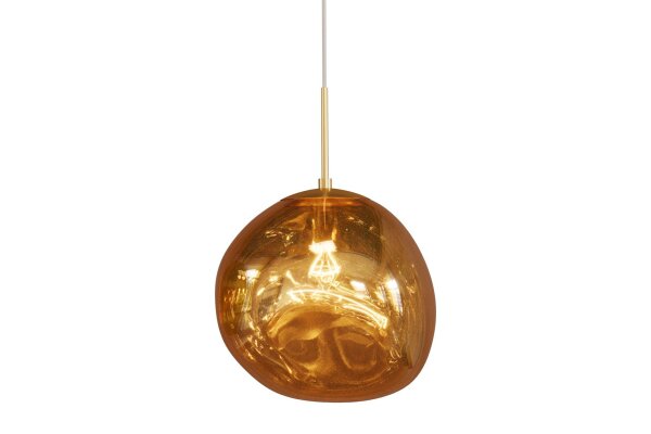 Pendelleuchte Glas Metall B: 35 cm H: max. 150 cm in Gold E27