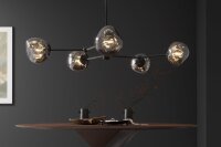 Hängelampe Rauchglas Metall L: 91 cm Grau Modern 5x G9