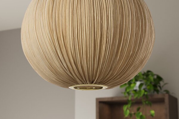 Hängeleuchte Stoff B: 45 cm H: max. 117 cm E27 in Gold