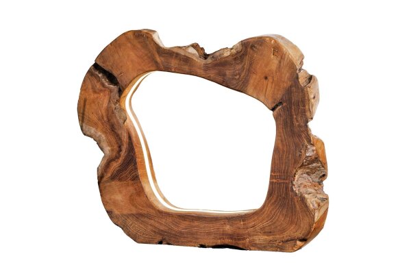 LED Tischlampe Teakholz Baumscheibe Unikat mit Kabel