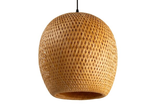 Hängeleuchte Boho B: 35 cm Korbschirm Bambus für E27