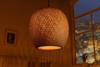 Hängeleuchte Boho B: 35 cm Korbschirm Bambus...