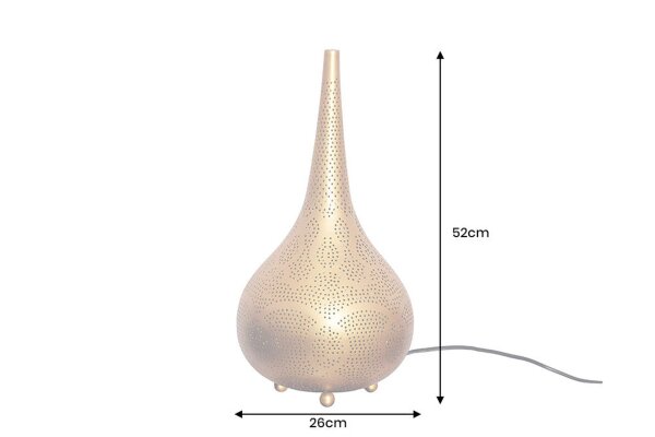 Tischlampe Orientalisch in Gold 52 cm hoch Eisen E27