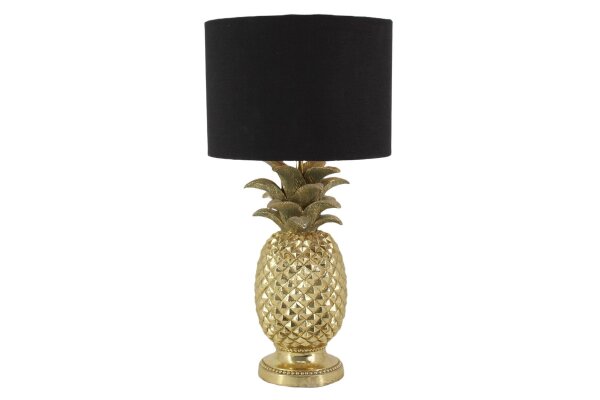 Tischleuchte Ananas 47 cm in Gold Schwarz E27 dekorativ