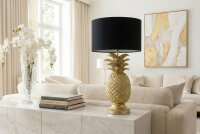 Tischleuchte Ananas 47 cm in Gold Schwarz E27 dekorativ