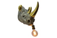 Deko Lampe Wand H: 41 cm Nashorn Polyresin für E27...