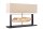 Tischlampe Teakholz Stoff 80 cm breit Schwarz Beige Gold E27