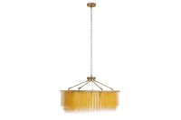 Pendelleuchte Esstisch B: 80 cm Eisen in Messing Gold 5x E14