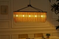 Pendelleuchte Esstisch B: 80 cm Eisen in Messing Gold 5x E14
