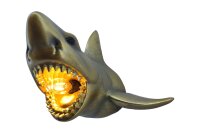 Wandlampe Grau Gold H: 23 cm Hai Figur Handarbeit E27