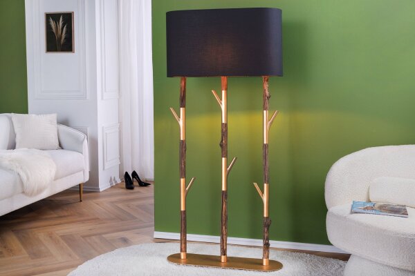 Stehlampe mit Haken 154 cm Holz Stoff E27 Modern HEDDA
