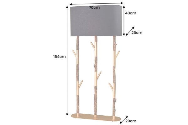 Stehlampe mit Haken 154 cm Holz Stoff E27 Modern HEDDA
