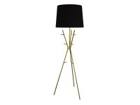 Stehleuchte Dreibein 175 cm Eisen Stoff in Gold Schwarz E27