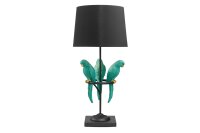 Tischleuchte Schwarz T&uuml;rkis 75 cm hoch Papageien...