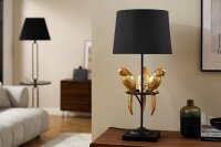 Tischlampe Schwarz Gold 75 cm hoch Papageien für E27