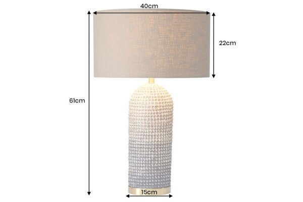 Nachttischlampe E27 61 cm Stahl Seegras Leinen in Braun Gold