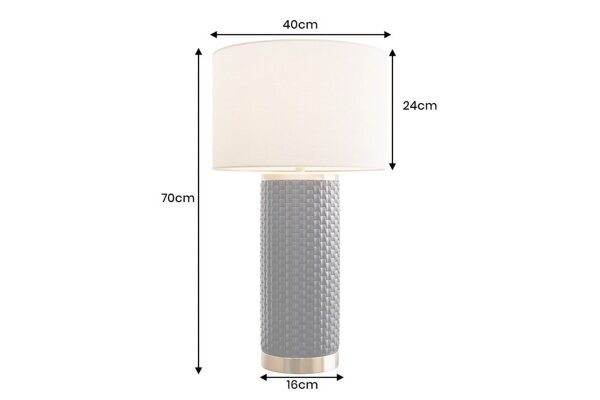 Tischlampe Schwarz Gold 70 cm hoch E27 Keramik Stoff