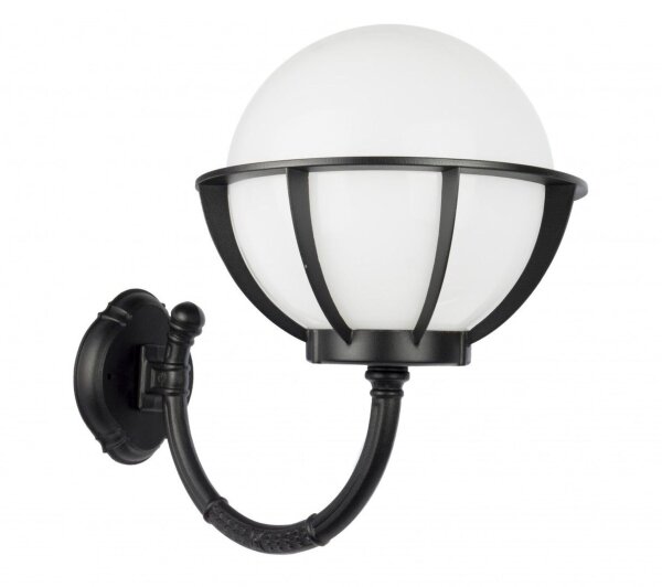 Wandleuchte Schwarz Weiß E27 IP43 H:40 cm klassisch