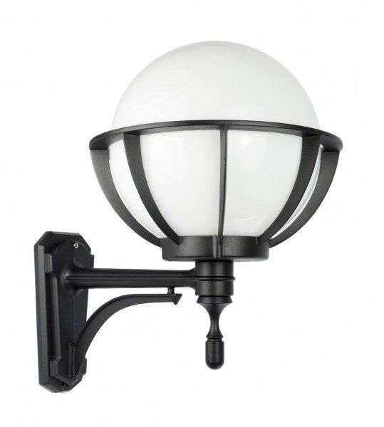 Wandlaterne Aluminium Schwarz Weiß E27 IP43 H:47 cm