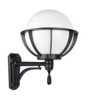 Wandlaterne Aluminium Schwarz Weiß E27 IP43 H:47 cm