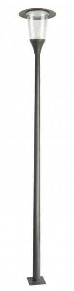 Mastleuchte Stahl Dunkelgrau E27 IP65 H:318 cm klar