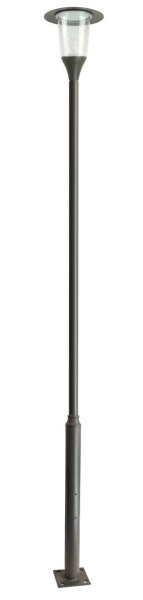 Mastleuchte Stahl Dunkelgrau E27 IP65 H:438 cm
