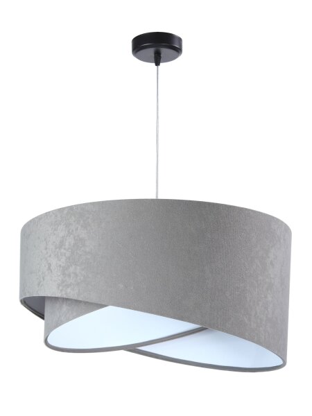 Lampe suspendue Table de salle à manger Gris Blanc Tissu Lampe