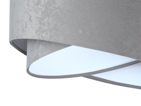Lampe suspendue Table de salle à manger Gris Blanc Tissu Lampe