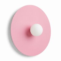 Wandleuchte Stahl Glas Kugel Pink Weiß G9...