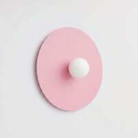 Wandleuchte Stahl Glas Kugel Pink Weiß G9...