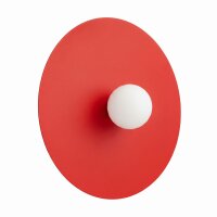 Wandleuchte Stahl Glas Kugel Rot Weiß G9 Ø50...