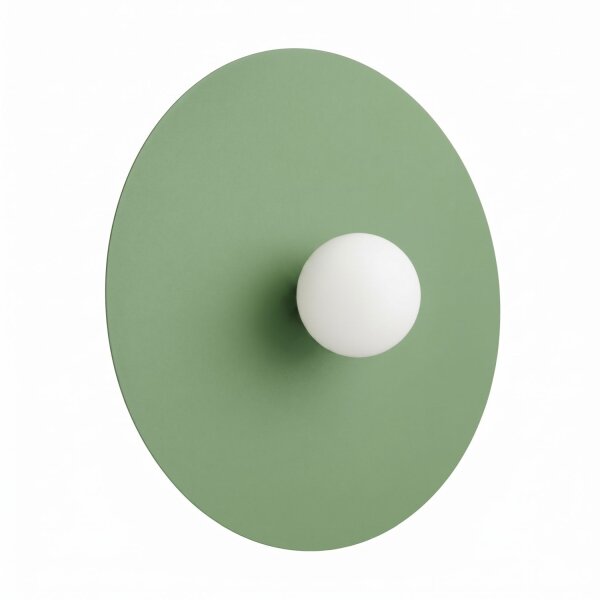 Wandleuchte Modern Stahl Glas Salbei G9 Ø50 cm rund