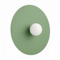 Wandleuchte Modern Stahl Glas Salbei G9 Ø50 cm rund