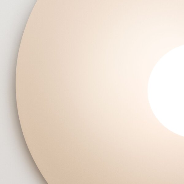 Wandleuchte Stahl Glas Kugel Beige Weiß G9 Ø50 cm rund