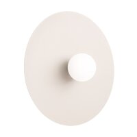 Wandleuchte Stahl Glas Kugel Beige Weiß G9...