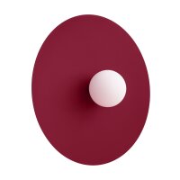 Wandleuchte Stahl Glas Burgund G9 Ø50 cm rund...