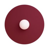 Wandleuchte Stahl Glas Burgund G9 Ø50 cm rund...
