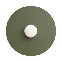Wandleuchte Stahl Glas Olivgrün Weiß G9...