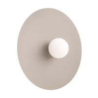 Wandleuchte Stahl Glas Taupe Weiß G9 Ø50 cm...
