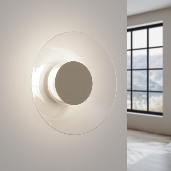 LED Wandleuchte Beige Transparent Stahl 4000K B:28 cm