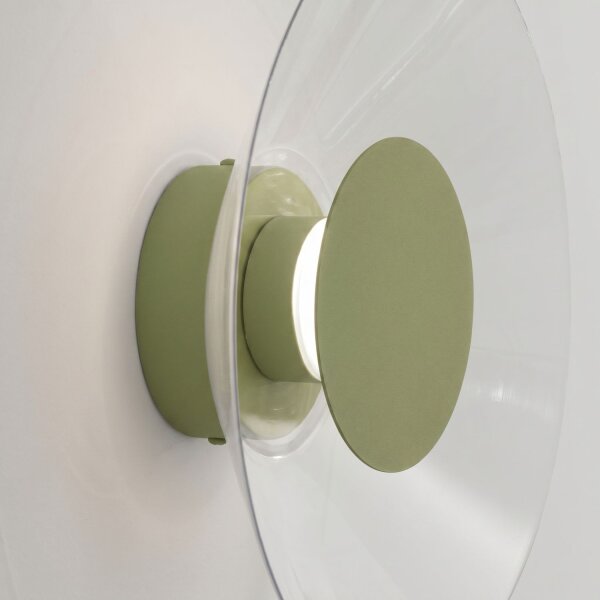 LED Wandleuchte Olivgrün Transparent 4000K rund B:28 cm