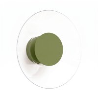 LED Wandleuchte Olivgr&uuml;n Transparent 4000K rund B:28 cm