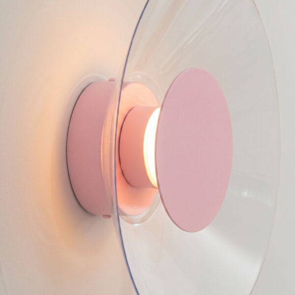 LED Wandleuchte Pink Stahl Plexiglas 3000K B:28 cm rund