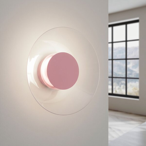 LED Wandleuchte Pink Transparent Stahl 4000K B:28 cm