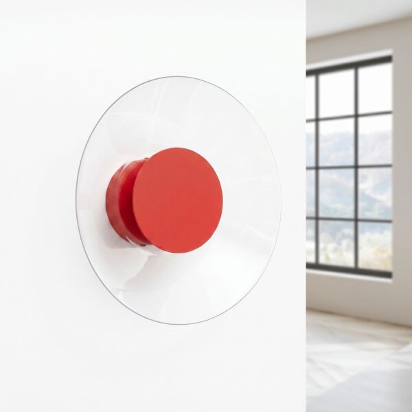 LED Wandleuchte Rot Stahl Plexiglas 3000K B:28 cm rund