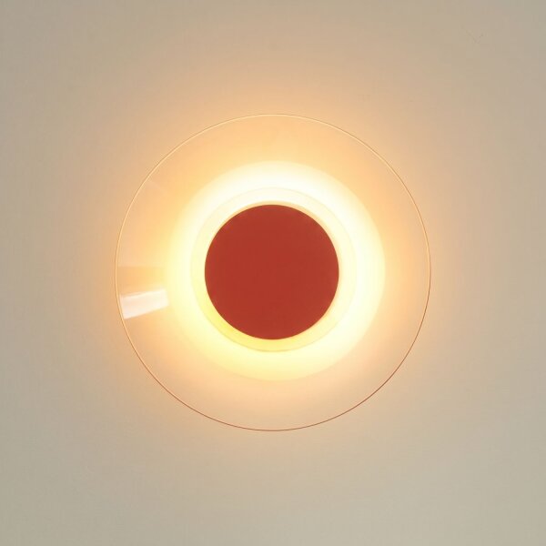 LED Wandleuchte Rot Stahl Plexiglas 3000K B:28 cm rund