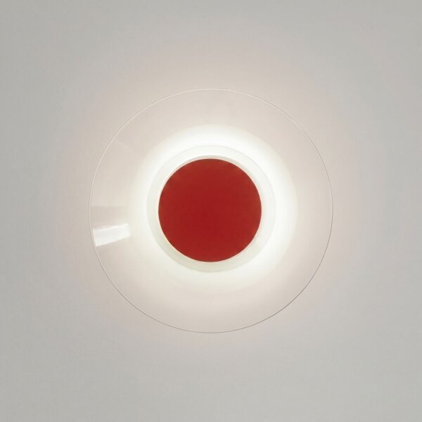 LED Wandleuchte Rot Stahl Plexiglas 4000K rund B:28 cm