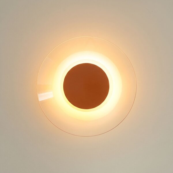 LED Wandleuchte Ockerrot Stahl 3000K B:28 cm rund