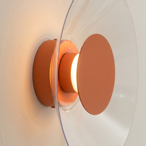 LED Wandleuchte Ockerrot Stahl 3000K B:28 cm rund