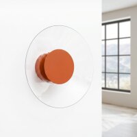 LED Wandleuchte Ockerrot Stahl Plexiglas 4000K Ø28 cm